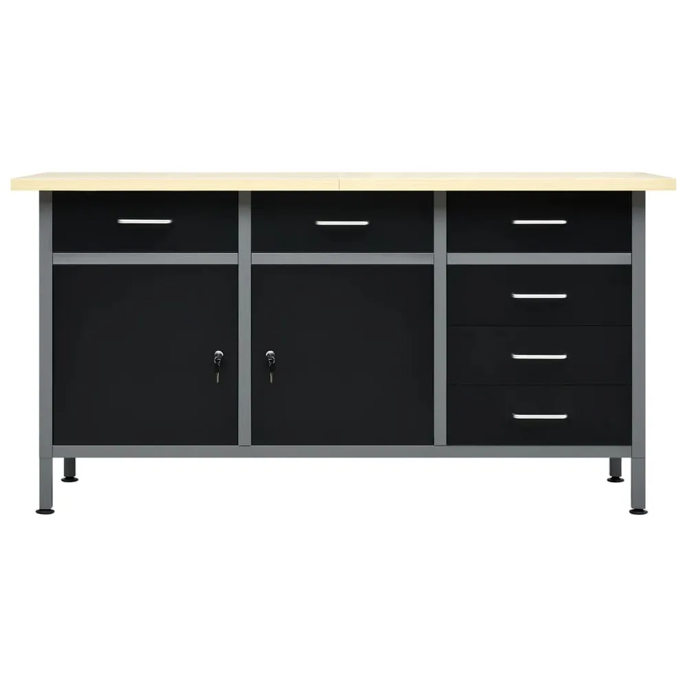 Elektrische Werkbank 160x60x85 cm staal zwart