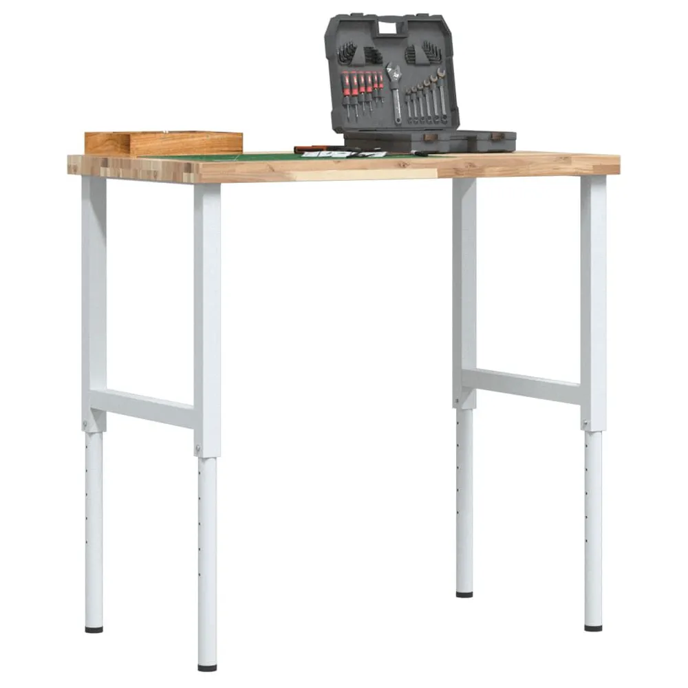 Hefplateau Werkbank rechthoekig 100x60x(73-99,5) cm massief acaciahout