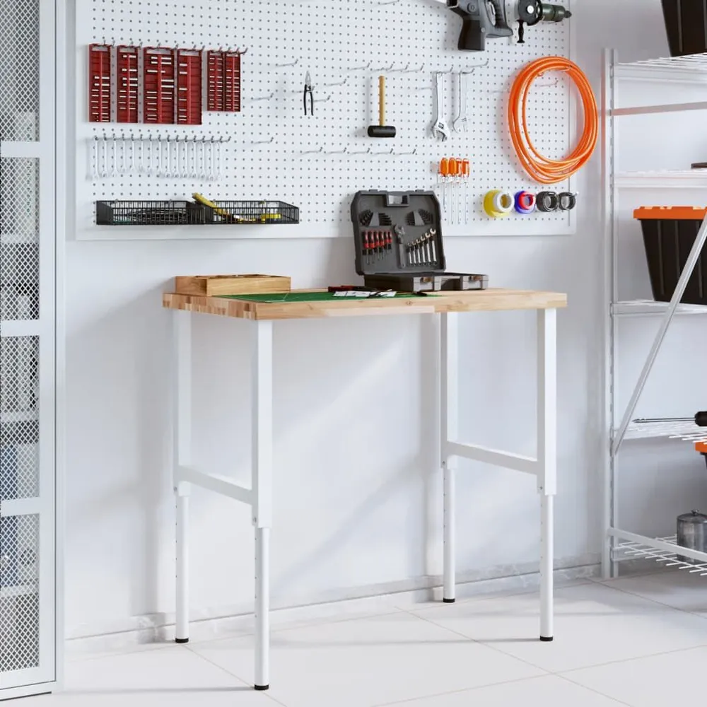 Hefplateau Werkbank rechthoekig 100x60x(73-99,5) cm massief acaciahout