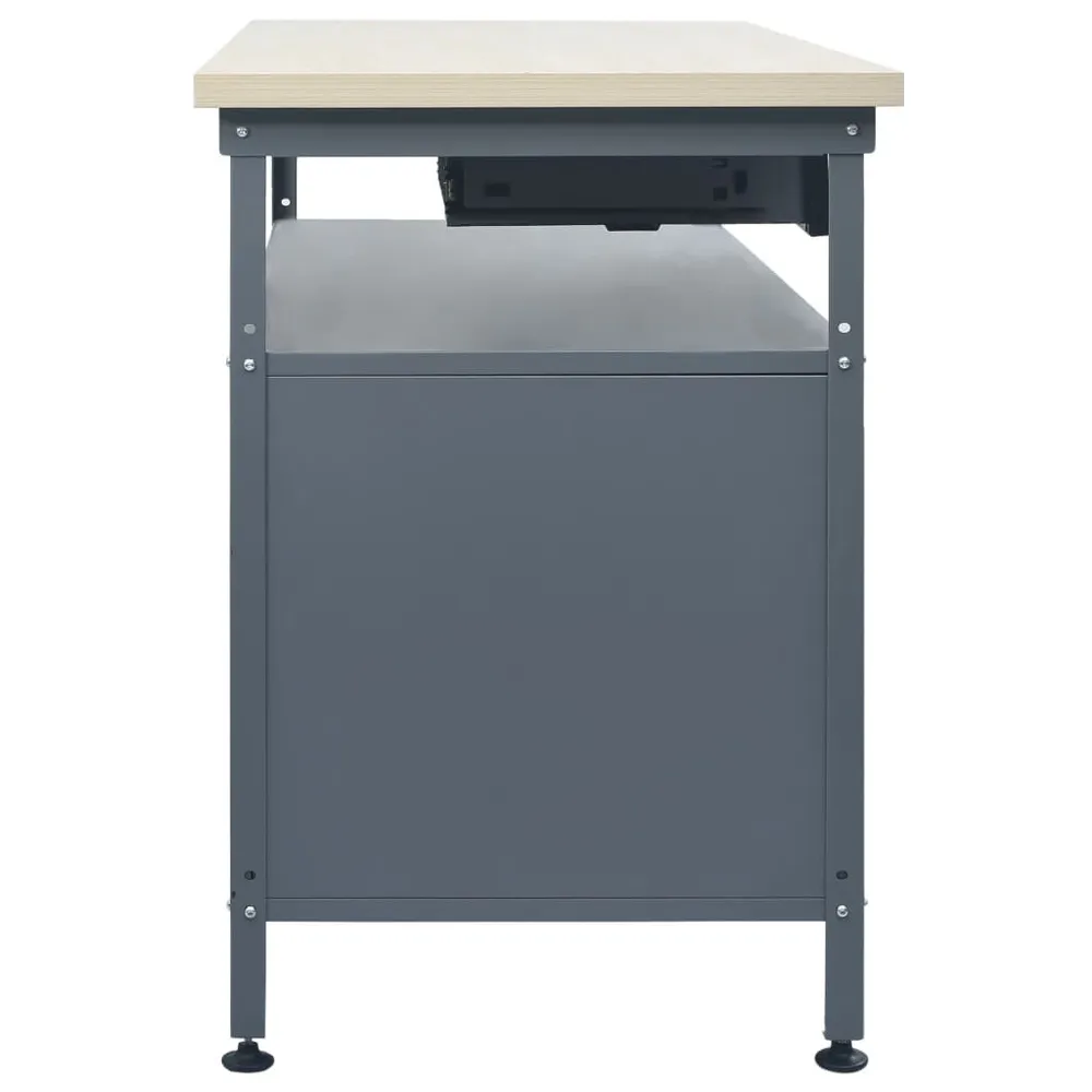 Verplaatsbare Werkbank 120x60x85 cm staal zwart