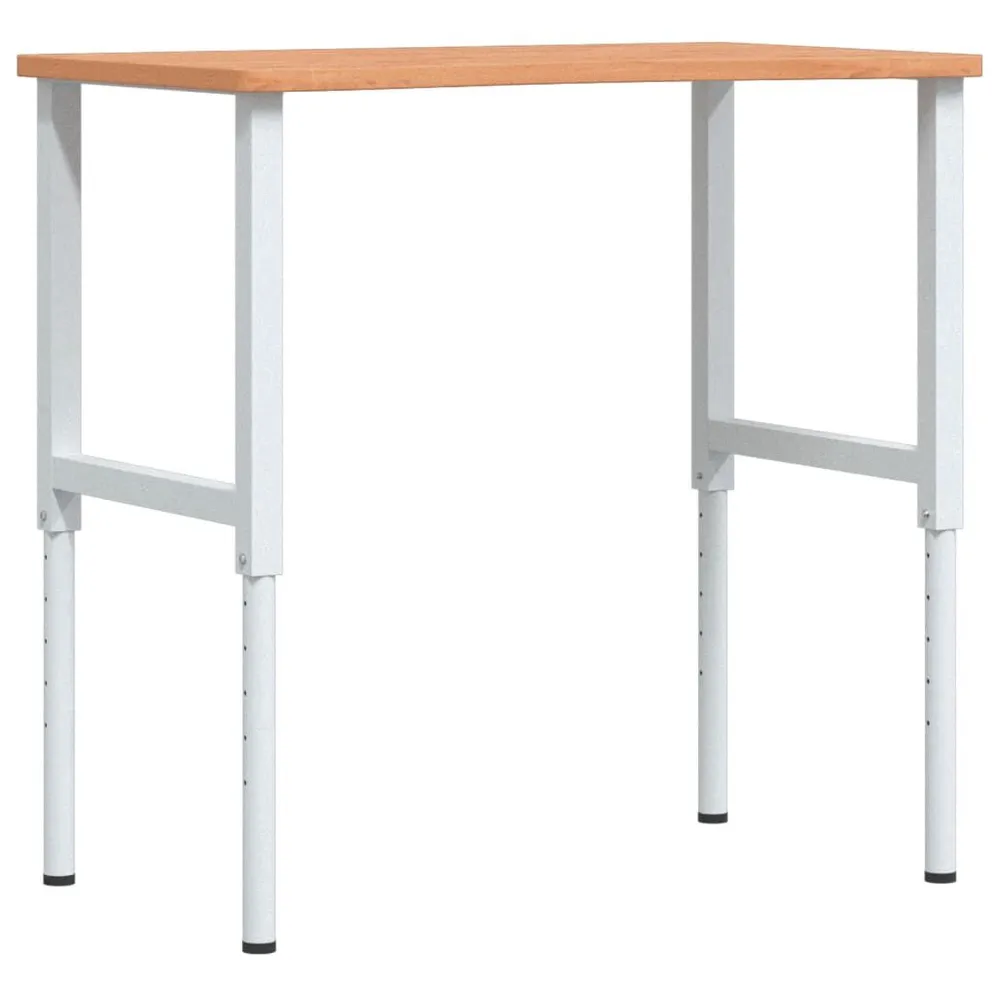 Werkbank 100x(55-60)x(71,5-98) cm massief beukenhout voor Betonblokken