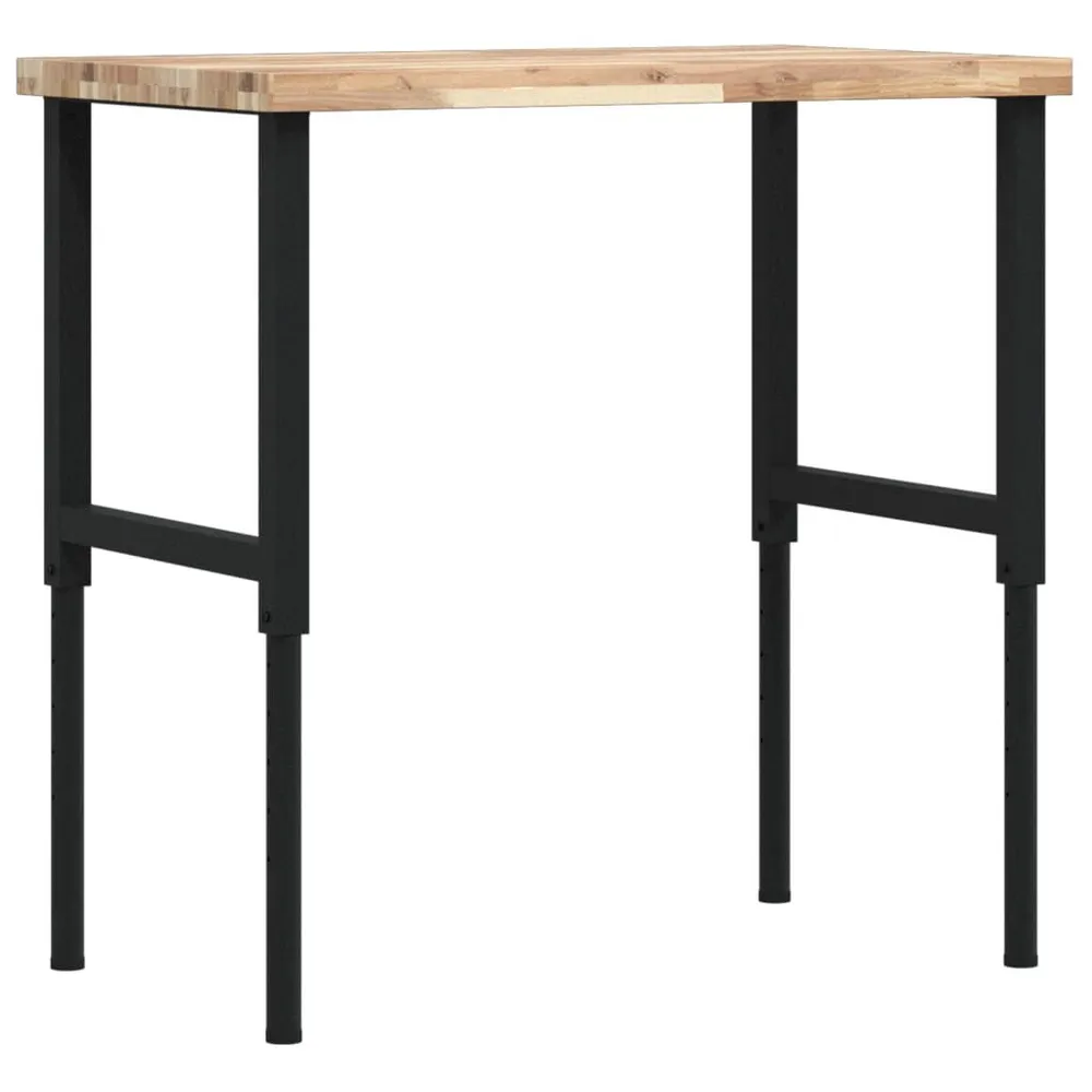 Werkbank rechthoekig 100x60x(73-99,5) cm massief acaciahout met 500kg Capaciteit