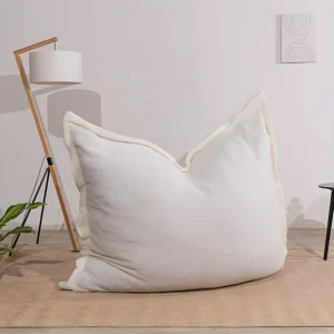 Witte bouclette poef 180 x 140 cm Groen Polyethyleen