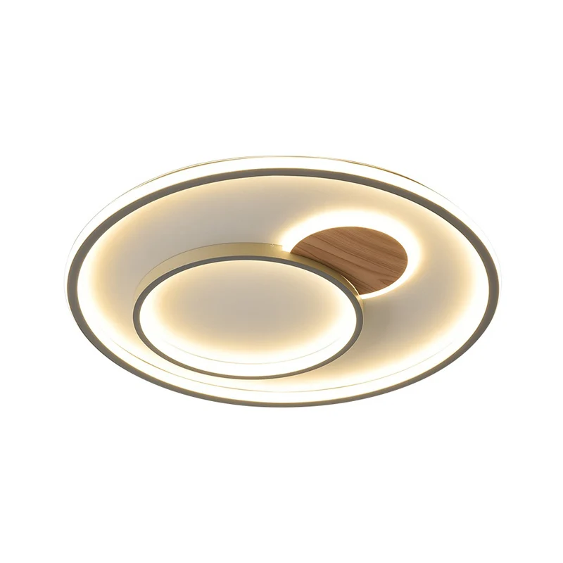 16.5"/20.5" W Kunststof glas Round Ceiling Lamp Modernist LED Flush Mount Lighting Fixture Grey, Warm/White Light met SOS-...