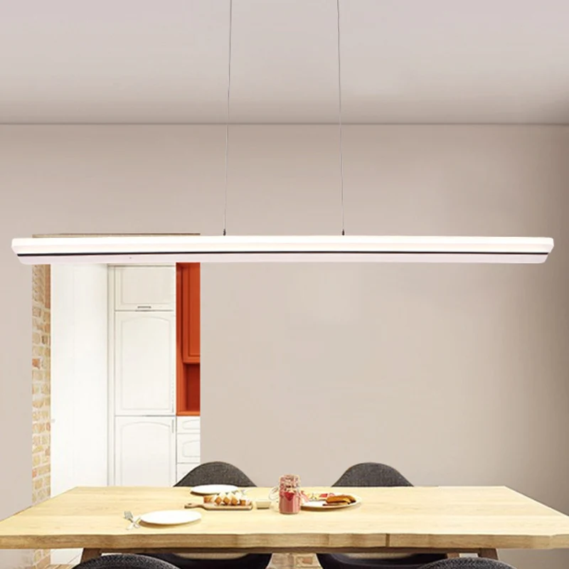 39"/47" Wide Ultra Thin Acrylic Drop Pendant Strak LED White Ceiling Lamp Warm/White Light White