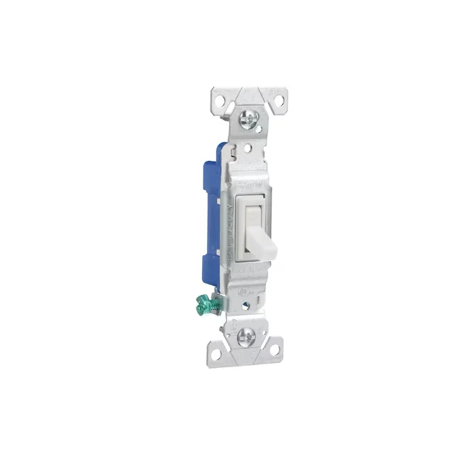 Eastman 15-Amp Single-Pole Toggle Light Switch, Sneeuwwit
