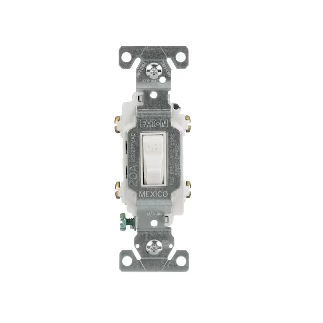 Eaton 20-Amp Tweevoudig Pole Toggle Light Switch, White