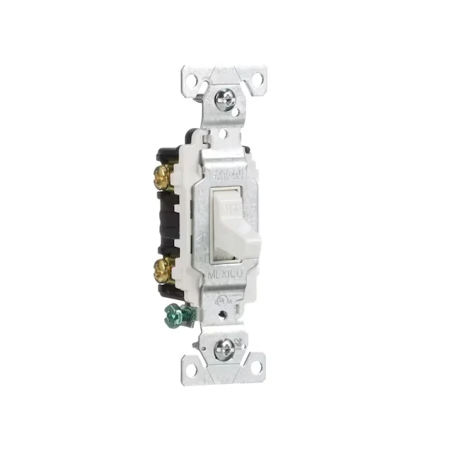 Eaton 20-Amp Tweevoudig Pole Toggle Light Switch, White