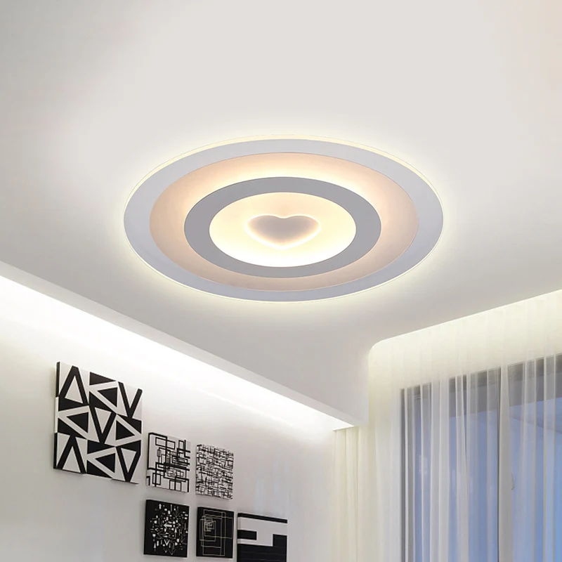 Modern Round Acrylic Flush Mount Light LED 8"/16.5"/20.5" Sprei Flush Lamp Heart Pattern Warm/White Light White