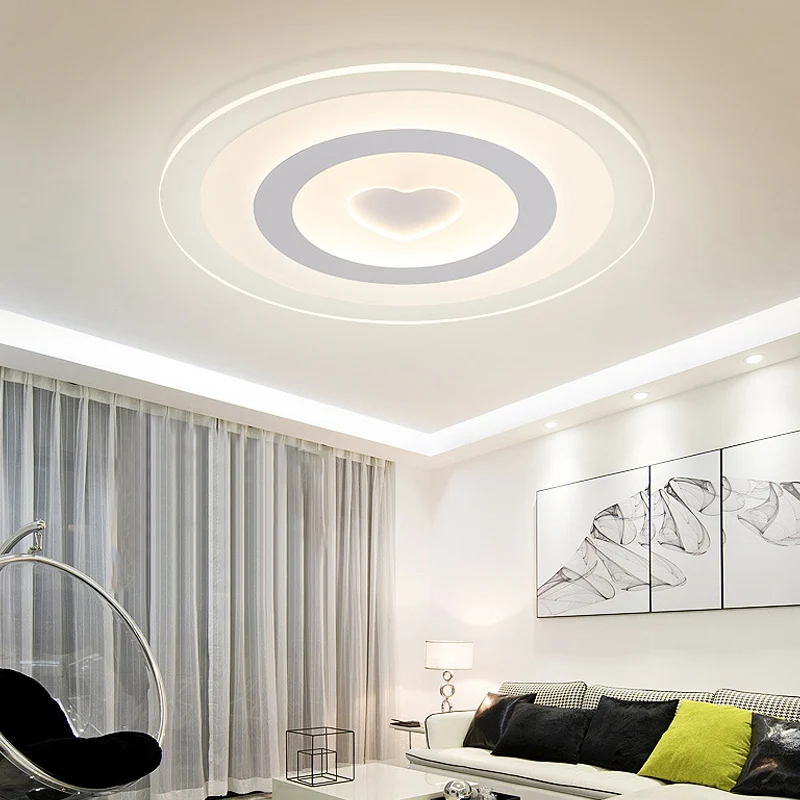 Modern Round Acrylic Flush Mount Light LED 8"/16.5"/20.5" Sprei Flush Lamp Heart Pattern Warm/White Light White
