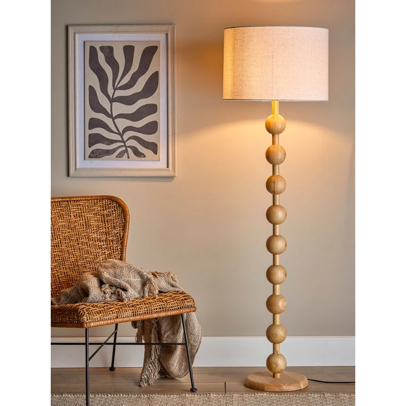 Oplaadbare LED Bloomingville Giacoma vloerlamp, naturel
