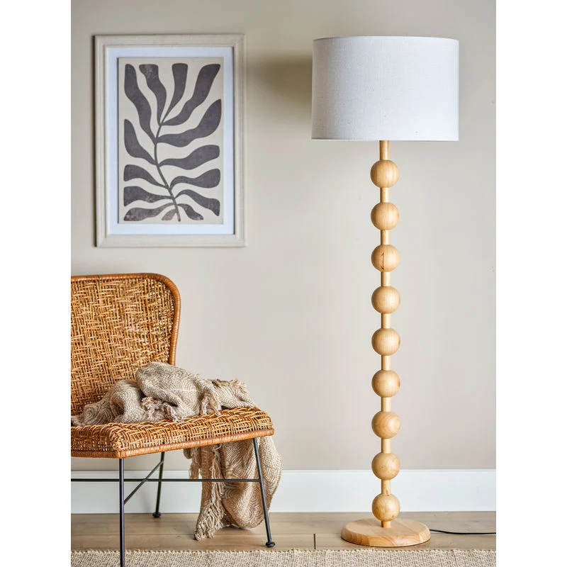 Oplaadbare LED Bloomingville Giacoma vloerlamp, naturel