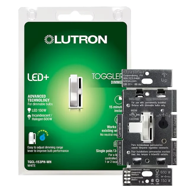 Professionele Waterdichte Lutron Toggler Single-pole/3-way LED Toggle Light Dimmer Switch, Parelmoer