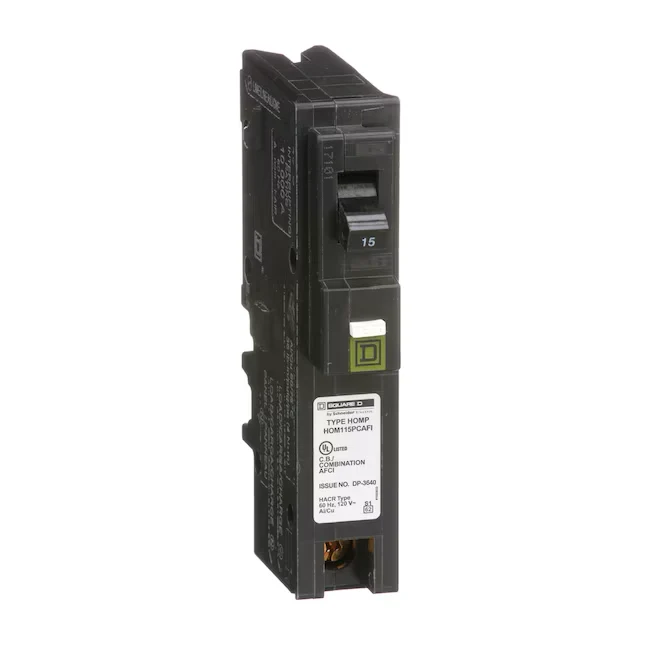 Differentieel Square D Homeline 15-amp 1-Pole Combination Arc Fault Plug-on Neutral Circuit Breaker