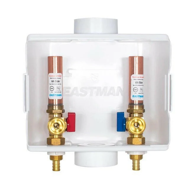 Eastman Center Drain Washing Machine Outlet Box Hammer Arrestors – 1/2 . Crimp PEX