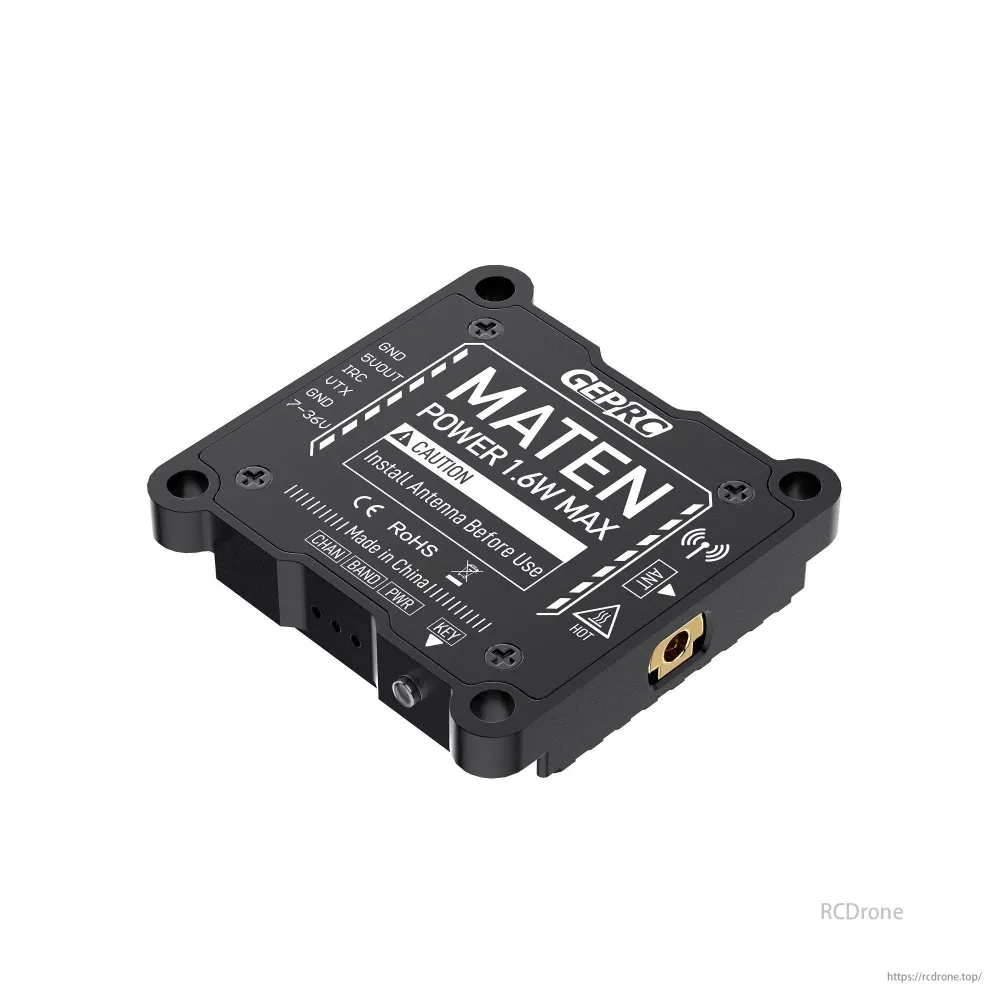 GEPRC MATEN 5.8G 1.6W VTX FPV Drone – 72CH, 1600mW, IRC Tramp, CNC Case, 7–36V Input