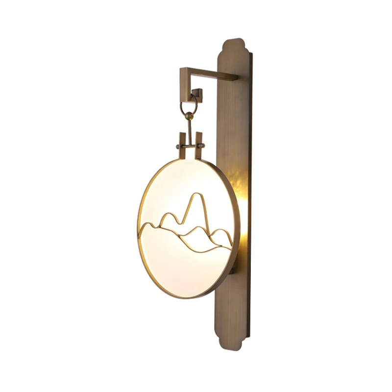Ronde nachtkastwandverlichting Conventioneel metaal 10"/12" breed 1-lichts messing schanslamp