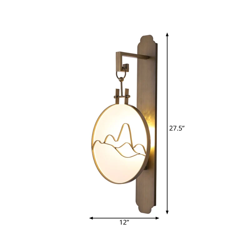 Ronde nachtkastwandverlichting Conventioneel metaal 10"/12" breed 1-lichts messing schanslamp