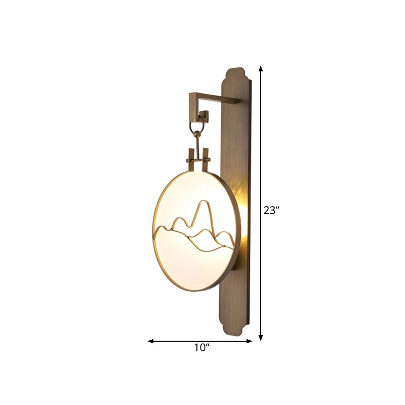 Ronde nachtkastwandverlichting Conventioneel metaal 10"/12" breed 1-lichts messing schanslamp