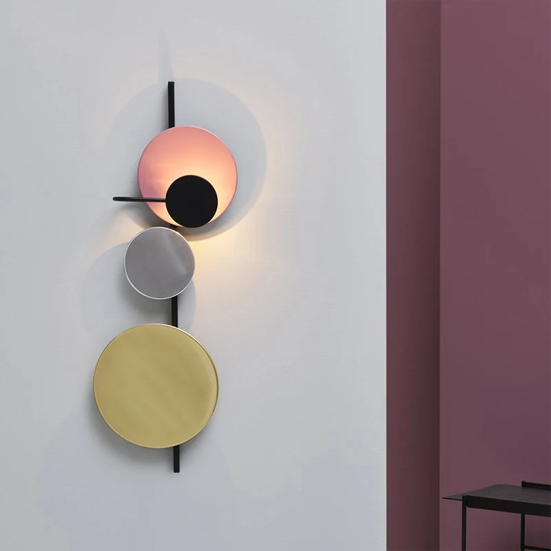 Beweegbare maanwandlamp Scandinavisch metaal Zwart/wit/roze LED-inbouwwandkandelaar wit/geel zacht