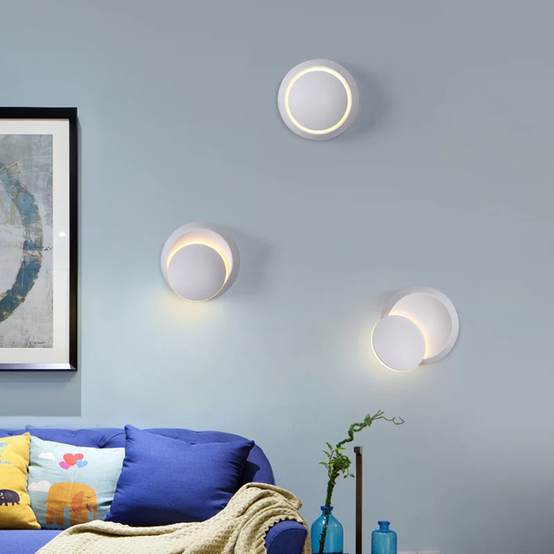 Beweegbare maanwandlamp Scandinavisch metaal Zwart/wit/roze LED-inbouwwandkandelaar wit/geel zacht