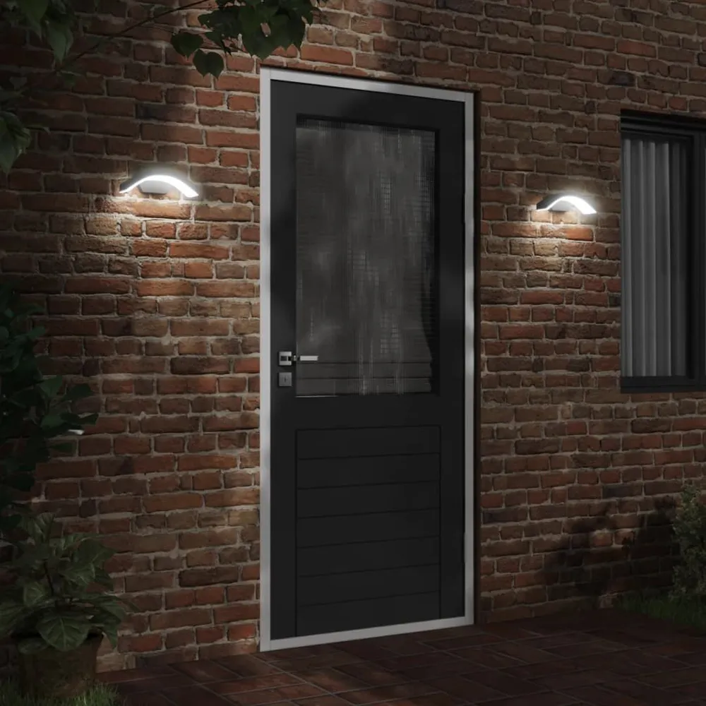 Buitenwandlampen 2 st LED gegoten aluminium zwart voor Minerale Gloed